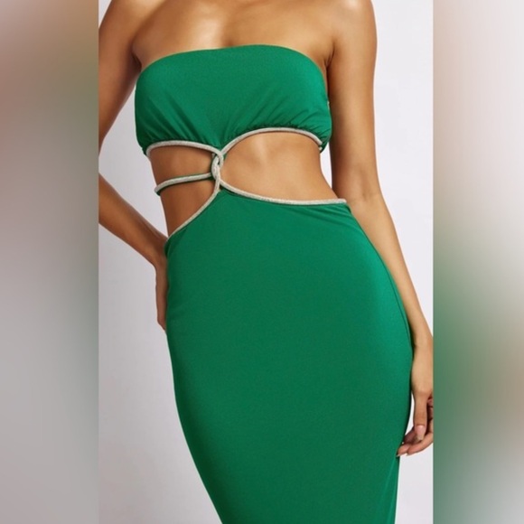 Meshki Green Strapless Cutout Dress - Picture 2 of 10